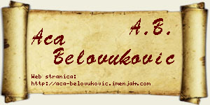 Aca Belovuković vizit kartica